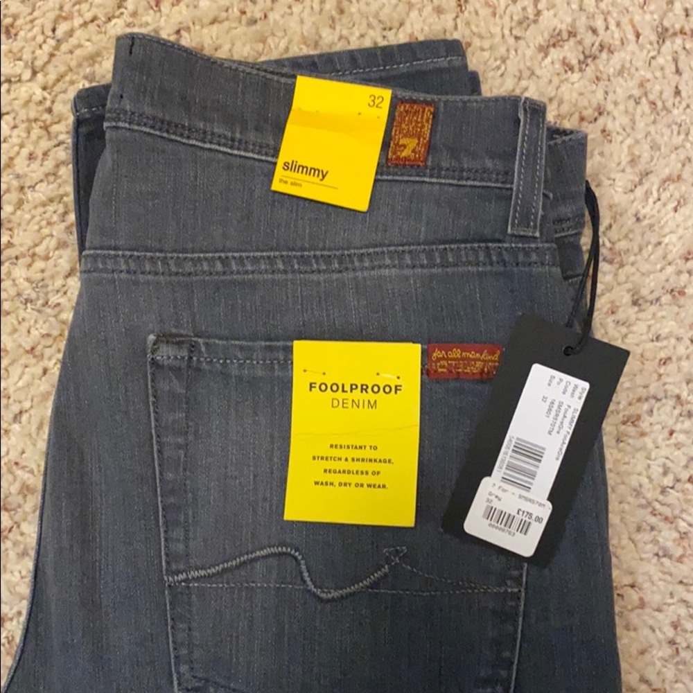 7 for all mankind.  Foolproof denim.